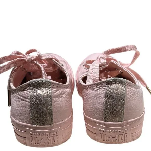 Converse Chuck Taylor All Star Low Pink Leather Rose Gold Accents Size 7 - Picture 7 of 10